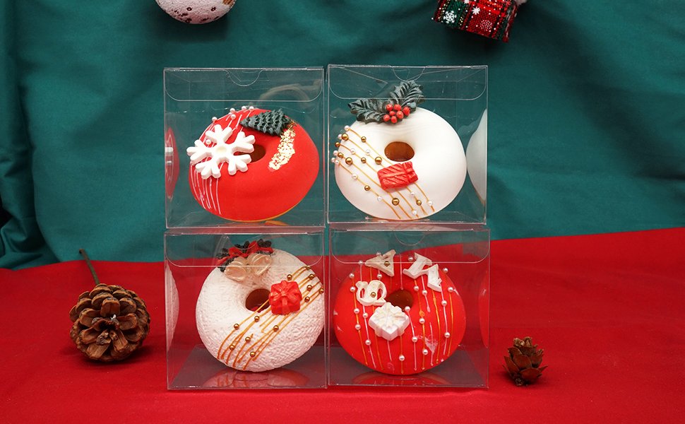 manufacturer direct 100pcs clear favor boxes 3x3x3 inch, chocolate bomb boxes, small gift boxes, cupcake boxes for birthday wedding party supplier direct