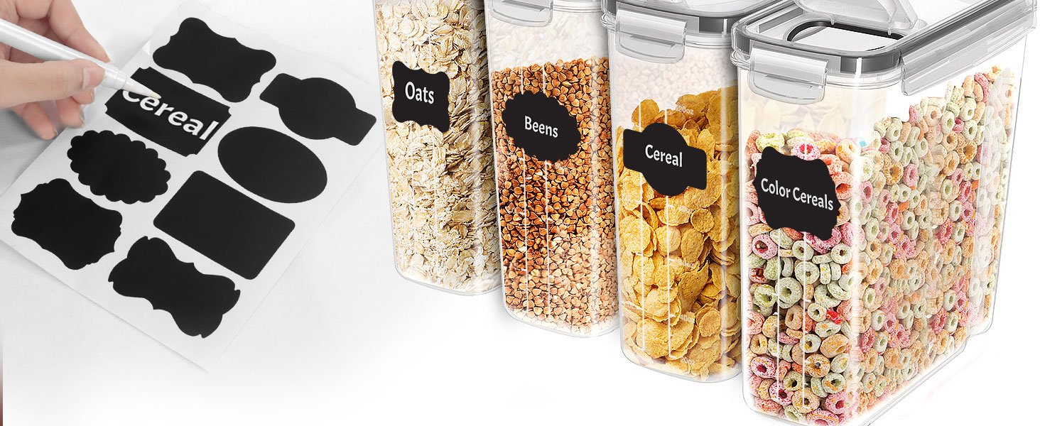 factory direct utopia kitchen cereal containers storage - liter airtight food storage containers & cereal dispenser for pantry organization and storage (clear, 4 liter pack of 4) oem/odm services