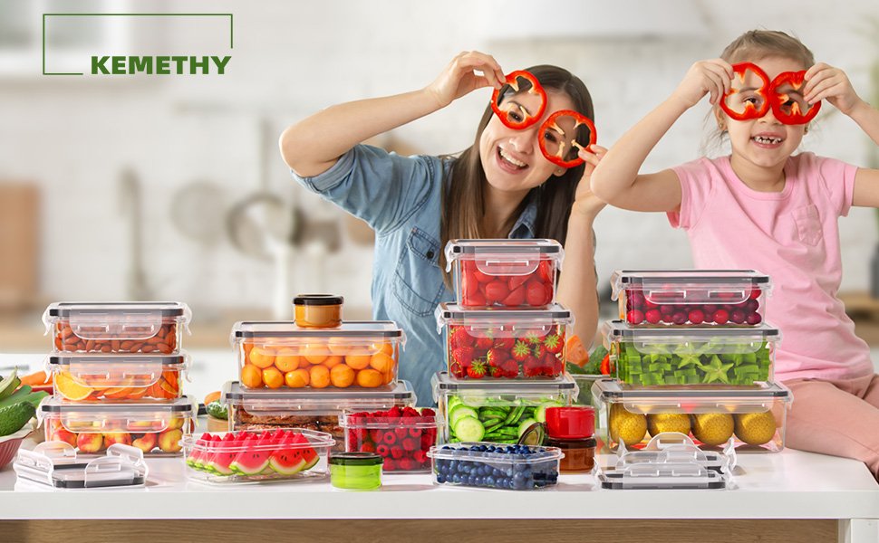 direct bulk orders 36-piece food storage containers with lids(18 containers & 18 lids), plastic food containers for pantry & kitchen storage and organization, bpa-free, leak proof, reusable with labels & pen low-cost wholesale