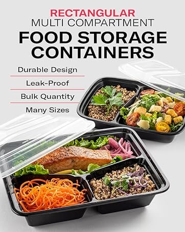 direct bulk orders 50-pack reusable meal prep containers microwave safe food storage containers with lids, 28 oz - 1 compartment take out disposable plastic bento lunch box to go, bpa free - dishwasher & freezer safe low-cost wholesale