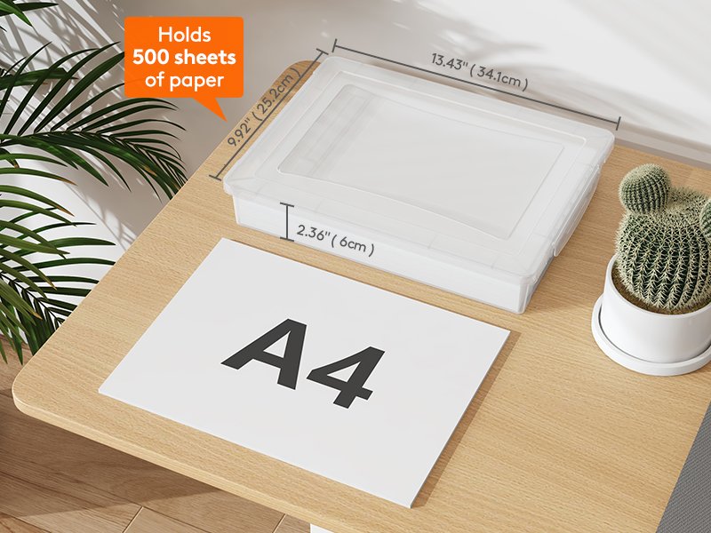 factory price lifewit 4 pack plastic multi-purpose storage box with latching lids, clear a4, 8.5