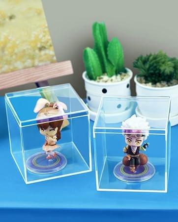 خرید عمده جعبه‌های اکریلیک برای نمایش، ۳.۳x۳.۳x۳.۳ اینچ، بسته ۴ تایی جعبه‌های هدیه اکریلیک پلاستیکی شفاف، جعبه اکریلیک کوچک با درب، ظروف نگهداری مکعب مربع برای قرص جواهرات آب نبات و اقلام کوچک از کارخانه