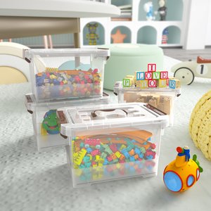 factory direct wyt clear storage latch box, 6 pack storage organizer bins with latching handle and lids, 3.5 quart oem/odm services