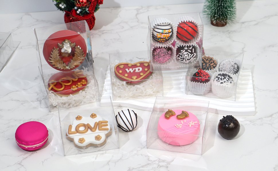 manufacturer direct 50pcs 4x4x2 inch plastic clear pastry bakery boxes cookies boxes dount boxes soap boxes truffle boxes browine cake boxes chocolate covered strawberries boxestreat boxes for party favors wedding supplier direct