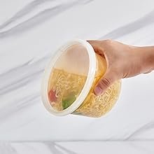direct bulk orders 16 oz. plastic deli containers with lids, 48 sets - leakproof, stackable, bpa free, microwavable, freezer safe (formerly fuling) low-cost wholesale