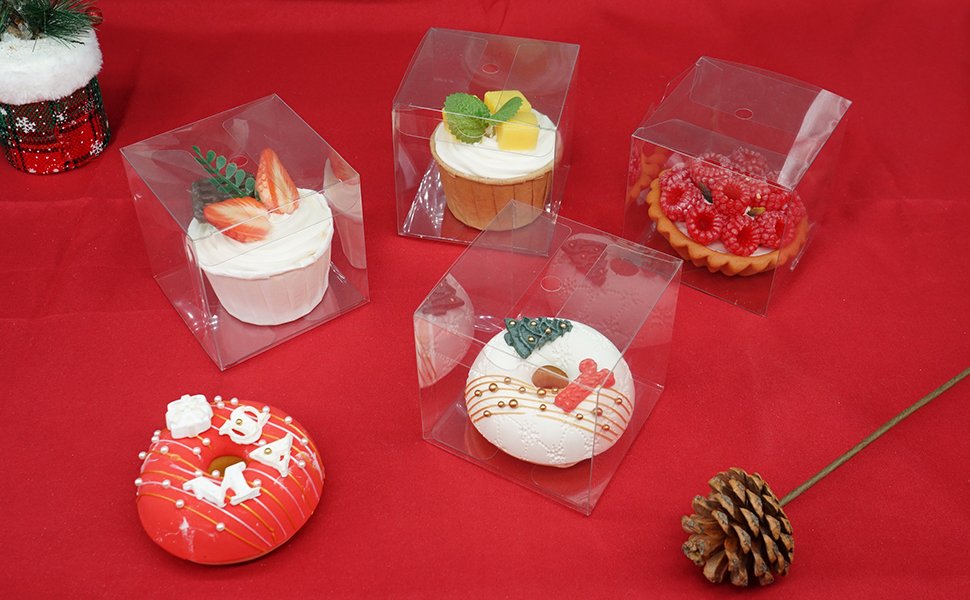 manufacturer direct 100pcs clear favor boxes 3x3x3 inch, chocolate bomb boxes, small gift boxes, cupcake boxes for birthday wedding party supplier direct