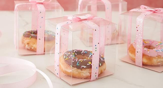 trade price juvale 30-pack clear gift boxes - 4x4x4 in square plastic transparent favor boxes for wedding, baby shower, birthday party wholesale supplier