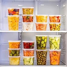 direct bulk orders tashibox 48 pack plastic deli containers with 54 lids (16 & 32 oz 24 each) - food storage containers - clear disposable meal prep containers, bpa free, stackable, leakproof, microwave and freezer safe low-cost wholesale