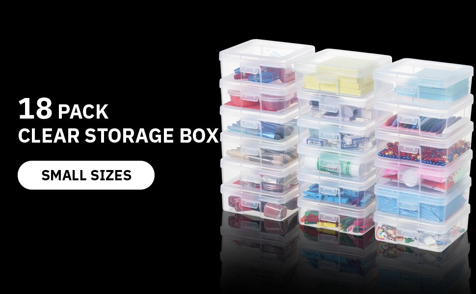factory price novelinks stackable plastic clear storage box containers with latching lid - art craft supply organizer storage containers for pencil box, lego, crayon, beads, jewelry (18 pack small -clear) volume discount factory price novelinks stackable plastic clear storage box containers with latching lid - art craft supply organizer storage containers for pencil box, lego, crayon, beads, jewelry (18 pack small -clear) volume discount