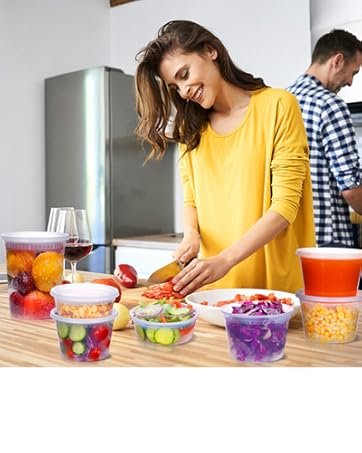 direct bulk orders meal prep containers 50pack - 34oz food storage containers with lids, plastic food prep containers, disposable to go food containers, bpa free, stackable, 1000ml, microwave/dishwasher/freezer safe low-cost wholesale