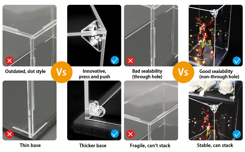 buy in bulk acrylic display case for collectibles assemble clear acrylic display box for lego alternative glass case for display figures doll toys home storage(8x8x14 inch, 20x20x35 cm) source from factory buy in bulk acrylic display case for collectibles assemble clear acrylic display box for lego alternative glass case for display figures doll toys home storage(8x8x14 inch, 20x20x35 cm) source from factory
