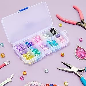 manufacturer direct juvale 12 pack mini clear storage containers with 10 grid dividers, small plastic tackle boxes for beads, buttons, diy jewelry (2.5 x 5 in) supplier direct