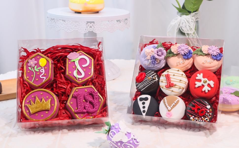 manufacturer direct 24 pcs 6x6x2 inches cookies boxes charcuterie boxes with clear window chocolate covered strawberries boxes cake pie boxe bakery boxes truffle treat boxes for gift cakesickle supplier direct