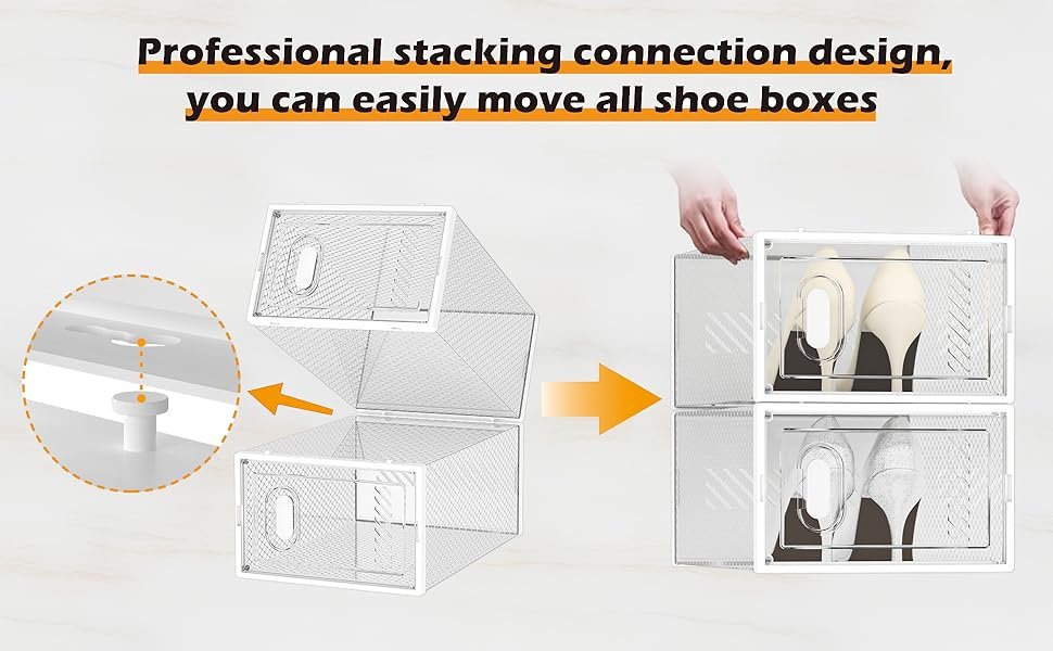 factory direct shoe storage, 12 pack shoe organizer for closet, shoe boxes clear plastic stackable shoe containers with lids for size 10 oem/odm services