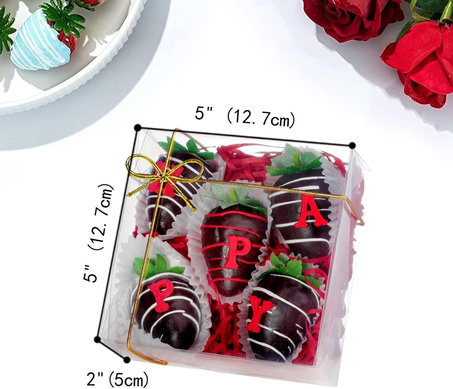 manufacturer direct 15 pack full clear chocolate covered strawberries boxes 5x5x2 inches cookies boxes mini bundt cake boxes pie boxes cinnamon roll treat boxes chocolate truffle boxes party wedding favor supplier direct