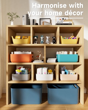 factory price owill 7 pcs plastic storage bins and baskets for efficient home classroom organization small containers in multicolour for kitchen, cupboard box, and bathroom organizer on shelves and tubs volume discount