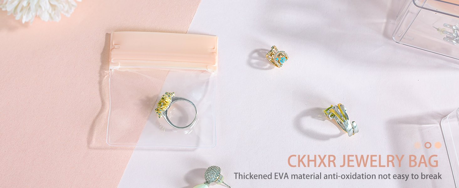 buy in bulk acrylic jewelry box,clear jewelry organizer with 15 eva portable anti oxidizing zipper bags,travel jewelry case for earrings/ring/necklace women source from factory