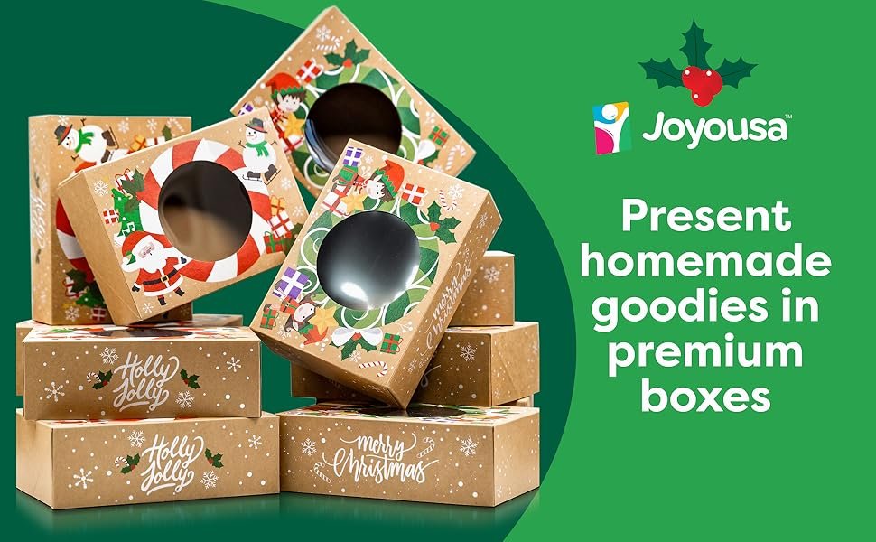 trade price christmas cookie boxes for gift giving - 12 cookie box pack kraft - christmas cookie tins for gift giving, christmas treat boxes, holiday cookie boxes - christmas cookie containers tins with lids wholesale supplier