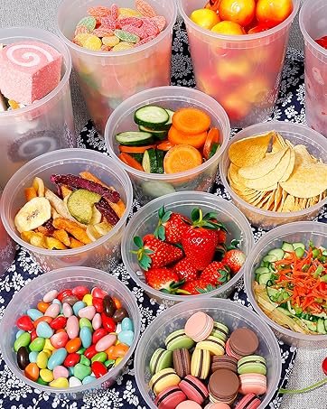 direct bulk orders meal prep containers reusable - 38oz food storage containers with lids - 50 pack plastic to go food containers, disposable to go containers with lids bpa free, microwave/dishwasher/freezer safe low-cost wholesale