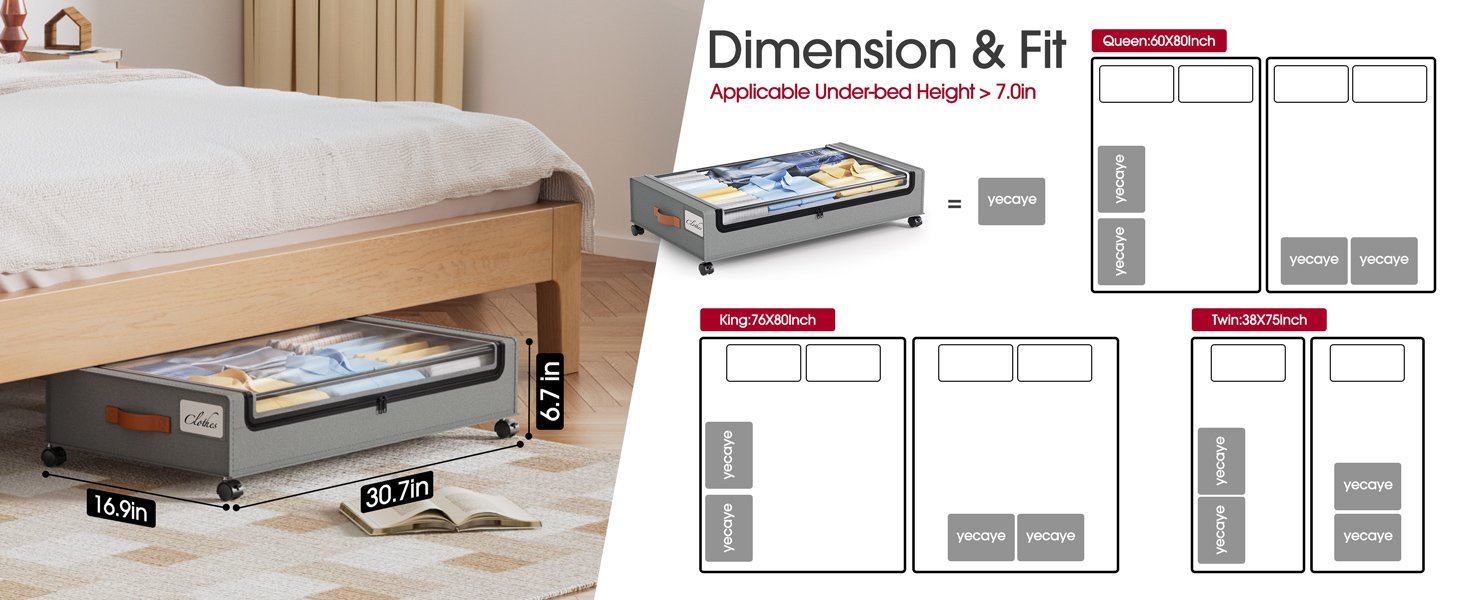 factory direct yecaye under bed storage with wheels, 2 pack under bed storage containers, large under bed rolling storage with clear window & label, bedroom storage organizer for clothes, shoes,toys, books, blankets oem/odm services factory direct yecaye under bed storage with wheels, 2 pack under bed storage containers, large under bed rolling storage with clear window & label, bedroom storage organizer for clothes, shoes,toys, books, blankets oem/odm services