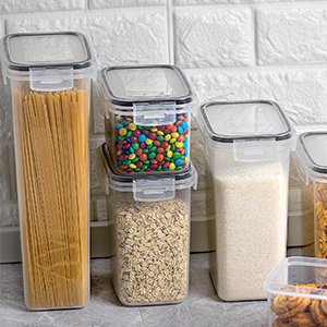 direct bulk orders chefstory airtight food storage containers with lids, 8 pcs plastic storage containers for kitchen & pantry organization and storage,dry food canisters for flour, sugar and cereal low-cost wholesale