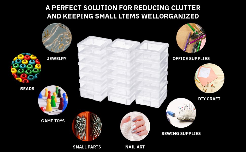 factory price novelinks stackable plastic clear storage box containers with latching lid - art craft supply organizer storage containers for pencil box, lego, crayon, beads, jewelry (18 pack small -clear) volume discount factory price novelinks stackable plastic clear storage box containers with latching lid - art craft supply organizer storage containers for pencil box, lego, crayon, beads, jewelry (18 pack small -clear) volume discount