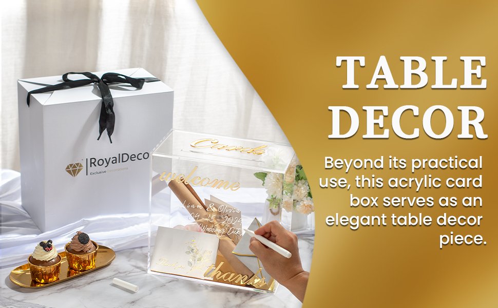 buy in bulk personalized acrylic card box with gold mirror - clear wedding box for cards, cash & envelopes, includes customization marker for parties, events & gifts. source from factory buy in bulk personalized acrylic card box with gold mirror - clear wedding box for cards, cash & envelopes, includes customization marker for parties, events & gifts. source from factory