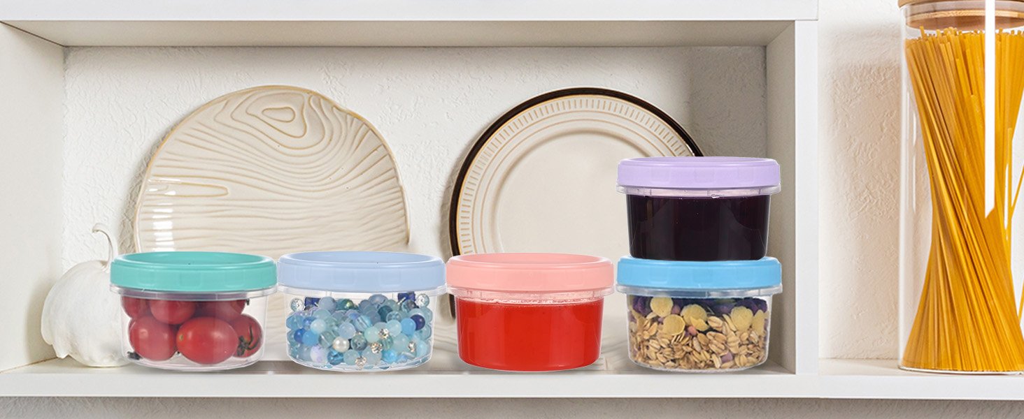 direct bulk orders 12pcs 8 oz plastic containers with screw lids, reusable clear food storage containers with pen and brush for snack salad fruit, leakproof small freezer containers, microwave & dishwasher safe low-cost wholesale