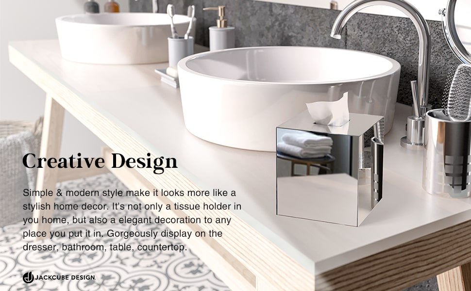 buy in bulk jackcubedesign overall acrylic mirror square tissue box cover holder napkin holder organizer stand(5.6 x 5.6 x 6.1 inches) - :mk219a source from factory