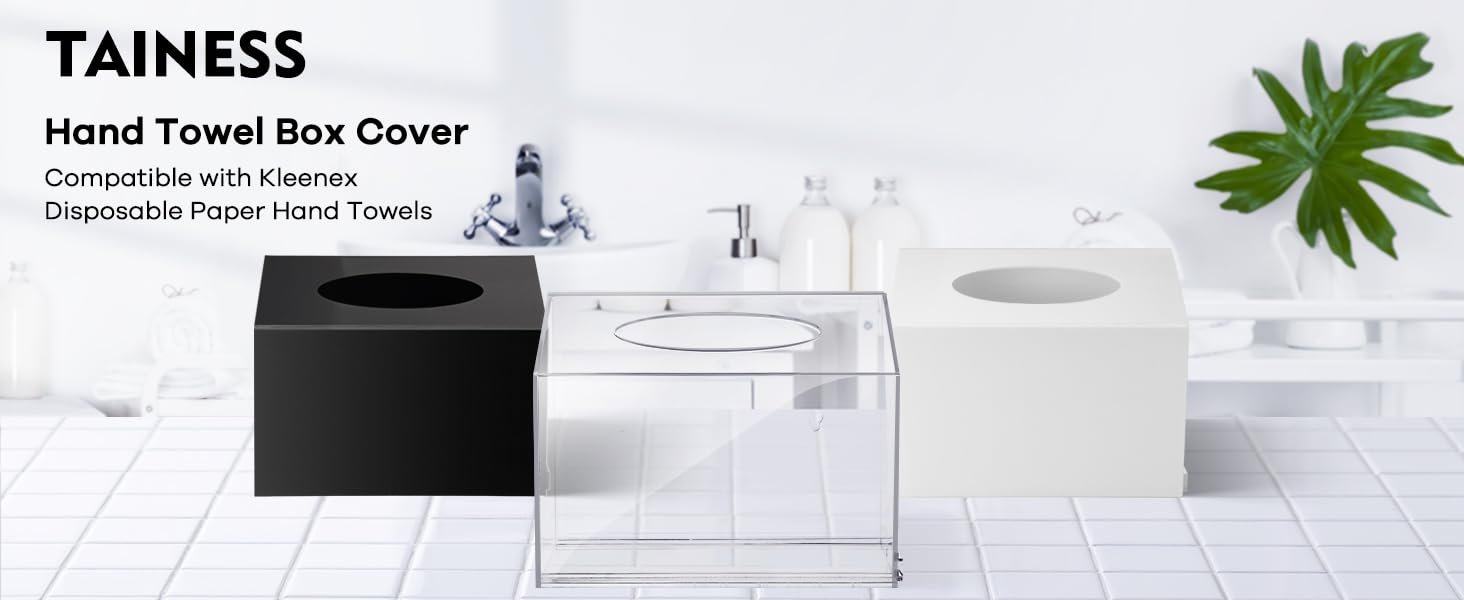 buy in bulk acrylic hand towel box cover compatible with kleenex disposable hand towels wall-mounted paper towel dispenser suitable for tabletop, bathroom, car, and office use (clear) source from factory