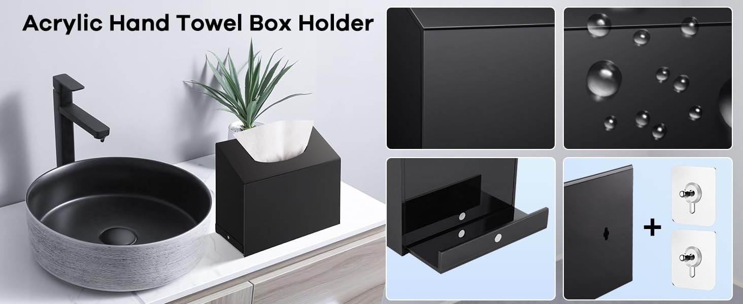 buy in bulk acrylic hand towel box cover compatible with kleenex disposable hand towels wall-mounted paper towel dispenser suitable for tabletop, bathroom, car, and office use (clear) source from factory