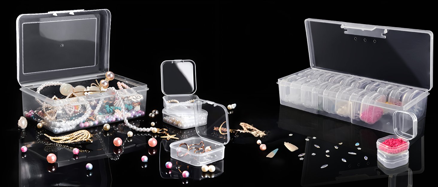 factory price duofire plastic organizer container storage box adjustable divider removable grid compartment for jewelry beads earring tool fishing hook small accessories(18 grids, white x 2) volume discount