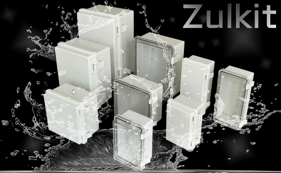 factory price zulkit junction box abs plastic dustproof waterproof ip65 electrical boxes hinged shell outdoor universal project enclosure clear cover with 2 cable glands 5.9 x 3.9 x 2.8 inch (150x100x70 mm) volume discount