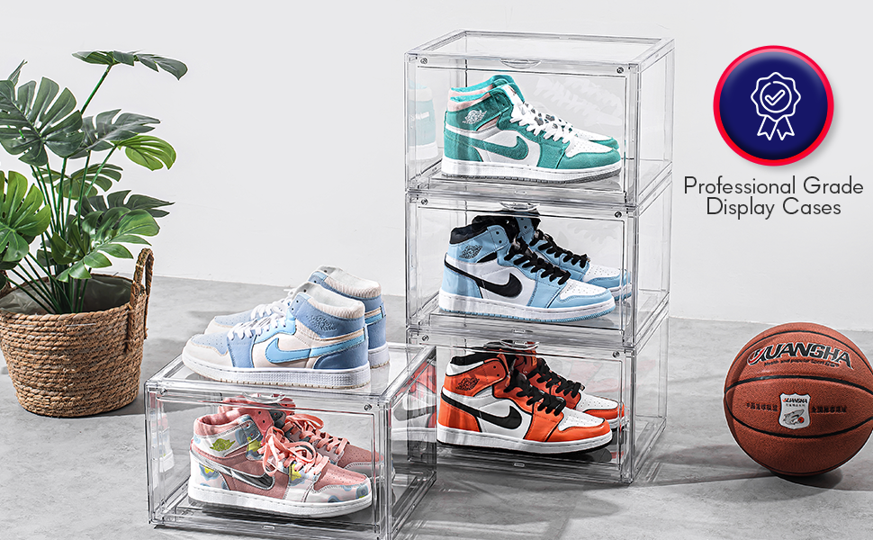 buy in bulk clear shoe boxes with lid –360° clear plastic stackable sneaker storage for sneakerhead. professional grade acrylic shoe display case .purse and hat organizer storage.fits us size 14 2 source from factory