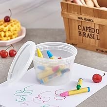 direct bulk orders [48set - 16oz.] plastic deli food storage containers with plastic lids, disposable togo containers for soup, meal prep, slime | bpa free | stackable | leakproof | microwave | dishwasher | freezer safe low-cost wholesale