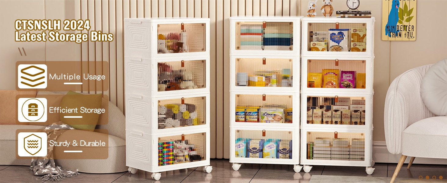 factory price 4 tier stackable storage bins with lids, 23qt plastic storage containers with magnetic doors & wheels, convenient storage bins closet organizers, household organization for home, party, office, dorm volume discount factory price 4 tier stackable storage bins with lids, 23qt plastic storage containers with magnetic doors & wheels, convenient storage bins closet organizers, household organization for home, party, office, dorm volume discount