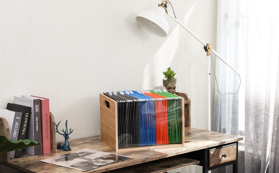 buy in bulk record album storage crate, bamboo & acrylic vinyl ​record crate, multifunctional visible record holder crate with handle, great for storing vinyl ​record lp's/albums hanging letter size folders toy source from factory