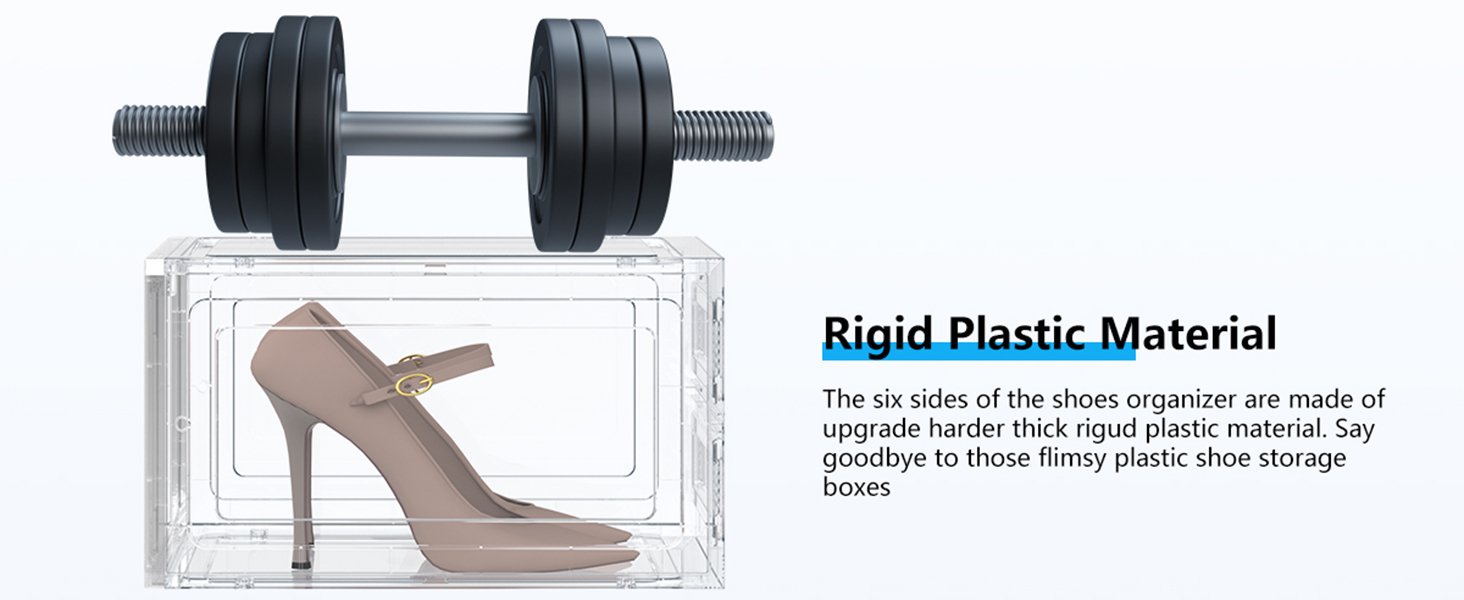 Acquista all'ingrosso 6 scatole rigide, robuste, spesse, grandi, per riporre le scarpe nell'armadio, contenitori trasparenti impilabili per scarpe da ginnastica, contenitori espositori con coperchi, trasparenti, provenienti dalla fabbrica.