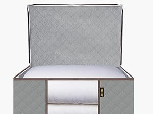 factory price baleine 2 pack clothes storage bags, 24 gallon storage containers with reinforced handle sturdy zipper, closet storage for blanket comforter pillow bedding (grey, 2 pack) volume discount