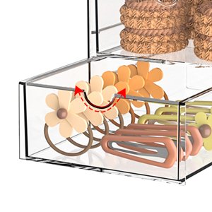 buy in bulk makeup drawer storage organizer with 20 drawers, 4 set acrylic office desk organization and storage, dustproof drawer organizer for makeup, office, countertop, jewelry, pen, desktop, bathroom, bedroom source from factory