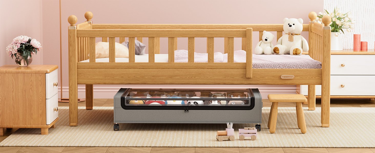 factory direct yecaye under bed storage with wheels, 2 pack under bed storage containers, large under bed rolling storage with clear window & label, bedroom storage organizer for clothes, shoes,toys, books, blankets oem/odm services