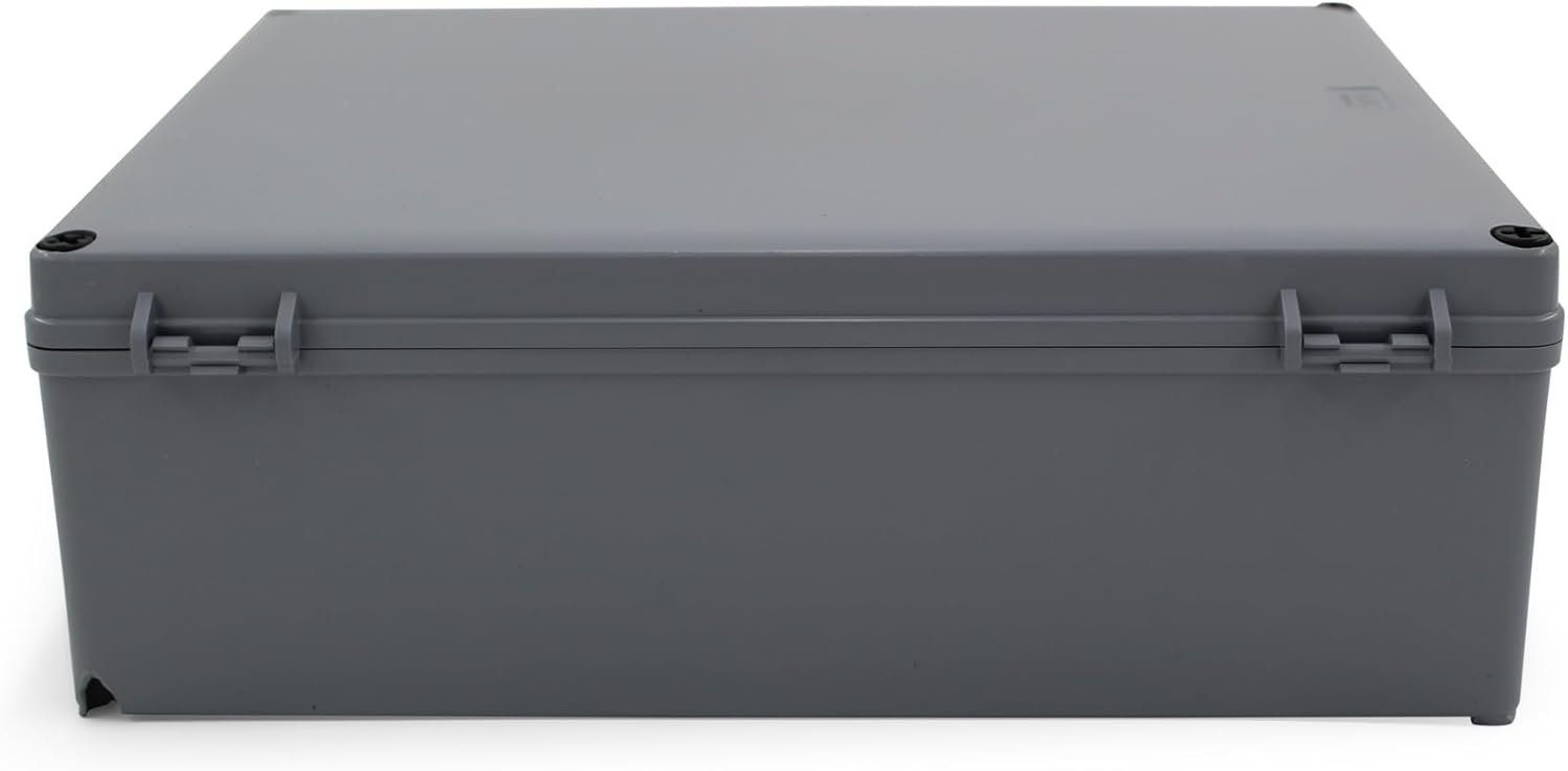 factory price co. 12"x10"x4" weather & dust proof ip65 ps plastic universal electrical junction conduit box and diy project enclosure, use for outdoor and indoor (1 pack) updated stronger material volume discount