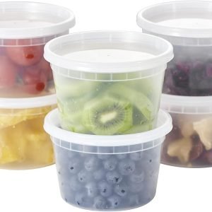direct bulk orders [48set - 16oz.] plastic deli food storage containers with plastic lids, disposable togo containers for soup, meal prep, slime | bpa free | stackable | leakproof | microwave | dishwasher | freezer safe low-cost wholesale