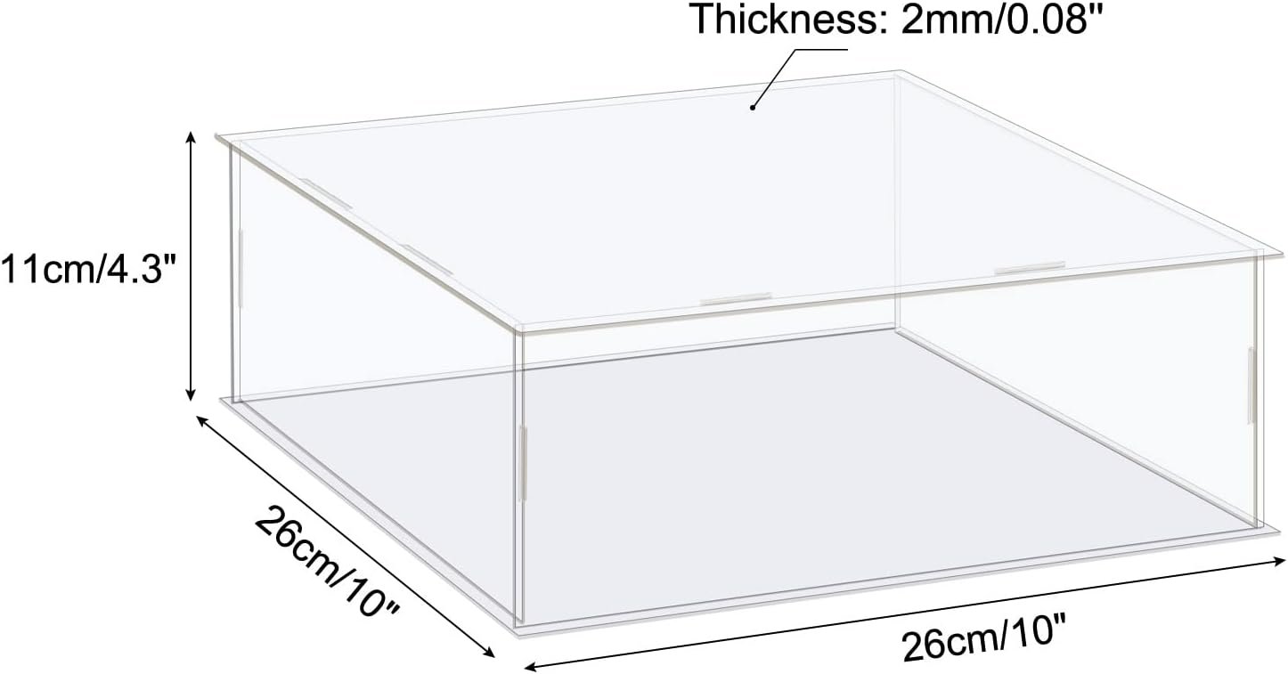 buy in bulk meccanixity acrylic display case box clear dustproof protection showcase 10x10x4.3 inch for collectibles display source from factory