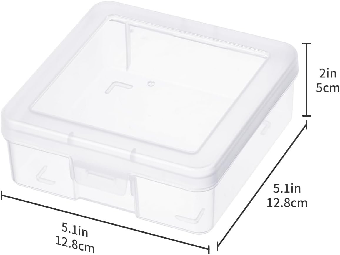 factory price novelinks stackable plastic clear storage box containers with latching lid - art craft supply organizer storage containers for pencil box, lego, crayon, beads, jewelry (18 pack small -clear) volume discount