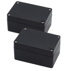 factory price junction box, zulkit project box ip65 waterproof outdoor box abs plastic electrical boxes electronic enclosure black 3.94 x 2.68 x 1.97 inch (100x68x50mm) (pack of 2) volume discount