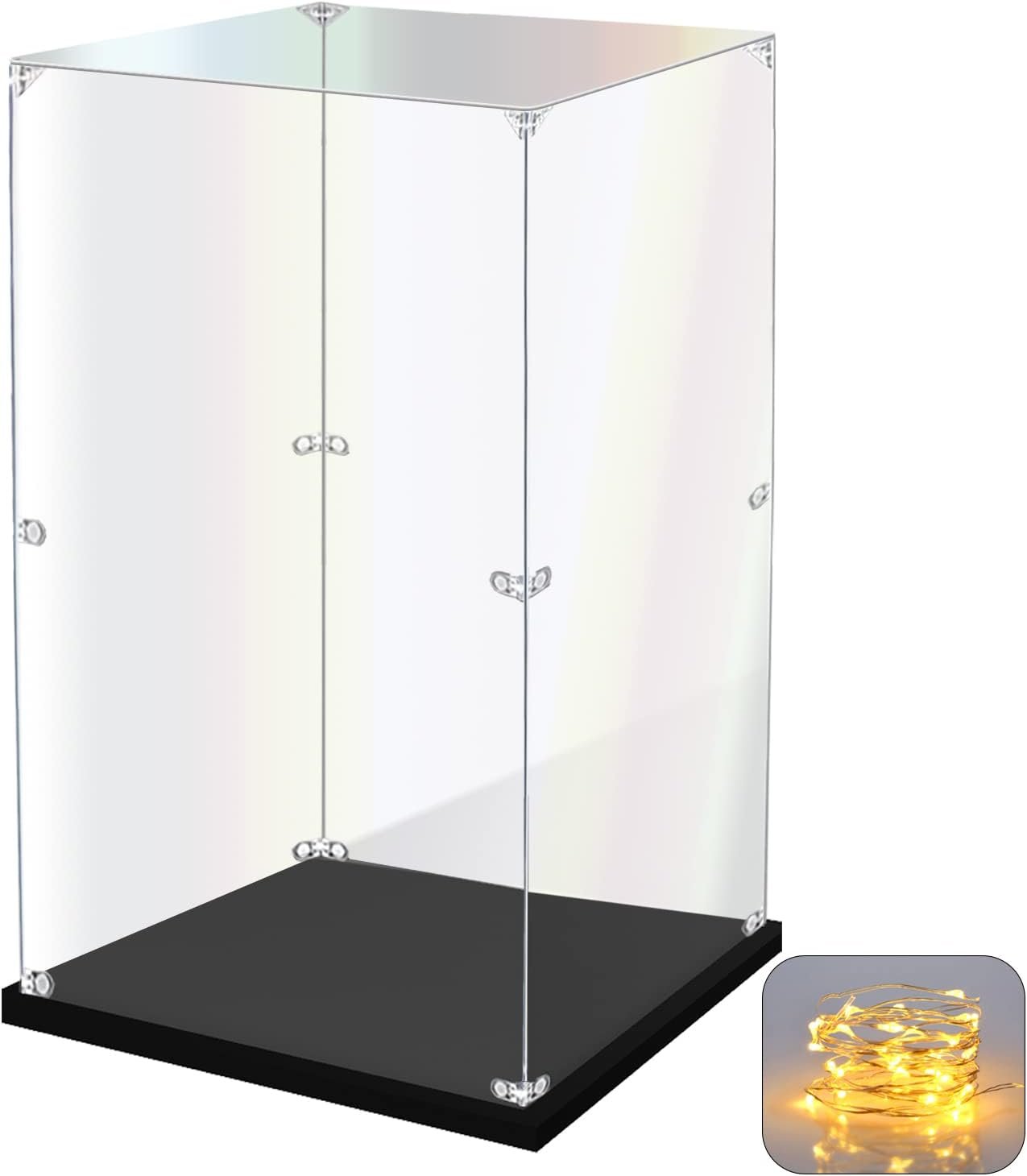 buy in bulk acrylic display case for collectibles assemble clear acrylic display box for lego alternative glass case for display figures doll toys home storage(8x8x14 inch, 20x20x35 cm) source from factory
