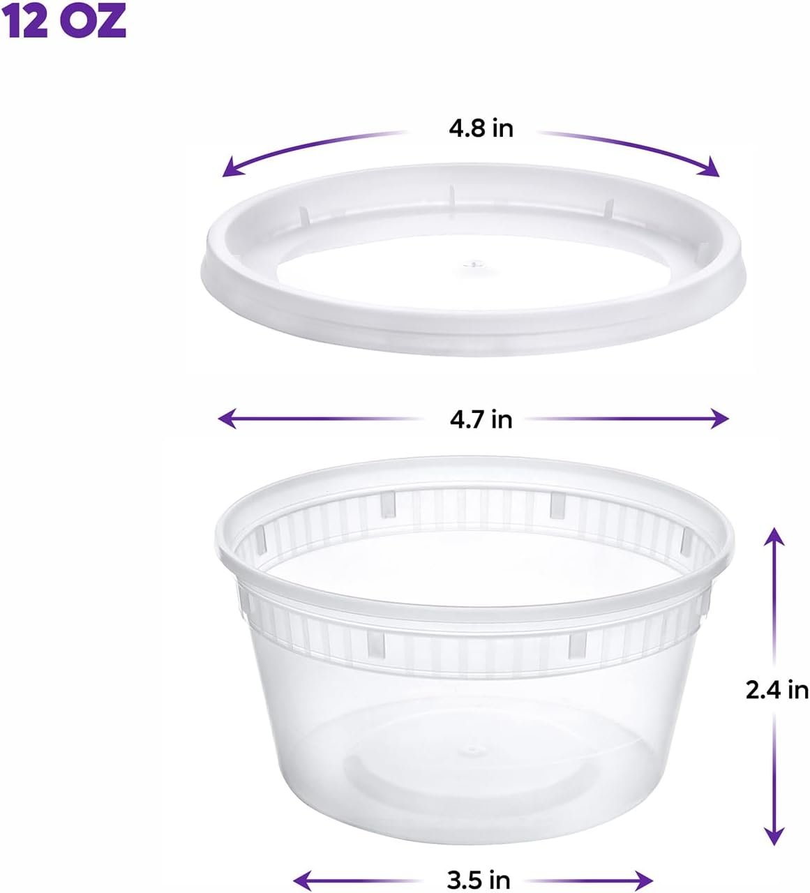 direct bulk orders pantry value [12 oz. - 48 count plastic food storage deli containers with lids - perfect for storing soups, sauces, and snacks low-cost wholesale
