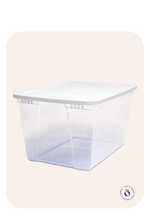 factory direct homz 10 pack storage bins, clear plastic organizing containers w/white lids, 6 quart oem/odm services