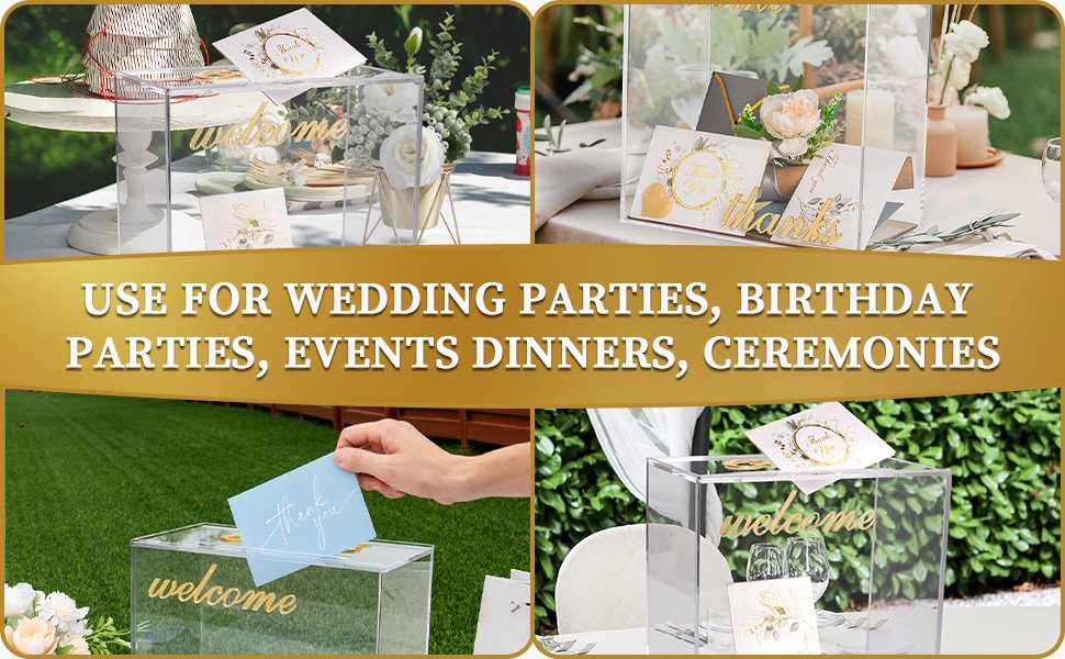 buy in bulk personalized acrylic card box with gold mirror - clear wedding box for cards, cash & envelopes, includes customization marker for parties, events & gifts. source from factory buy in bulk personalized acrylic card box with gold mirror - clear wedding box for cards, cash & envelopes, includes customization marker for parties, events & gifts. source from factory